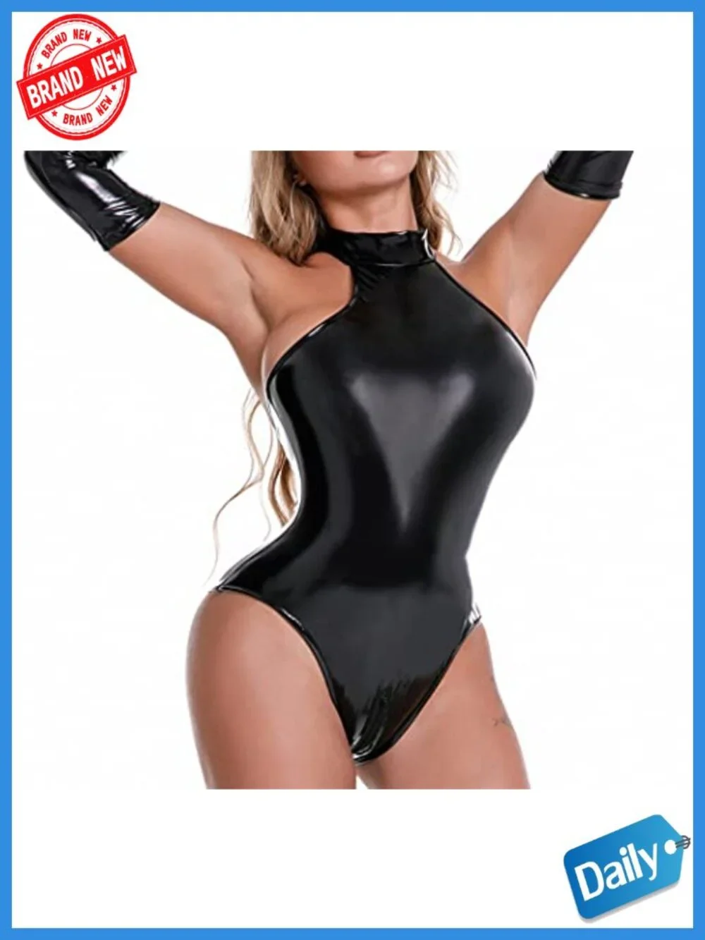 Shiny Metallic Bodysuit Jumpsuit for Party Club Cosplay